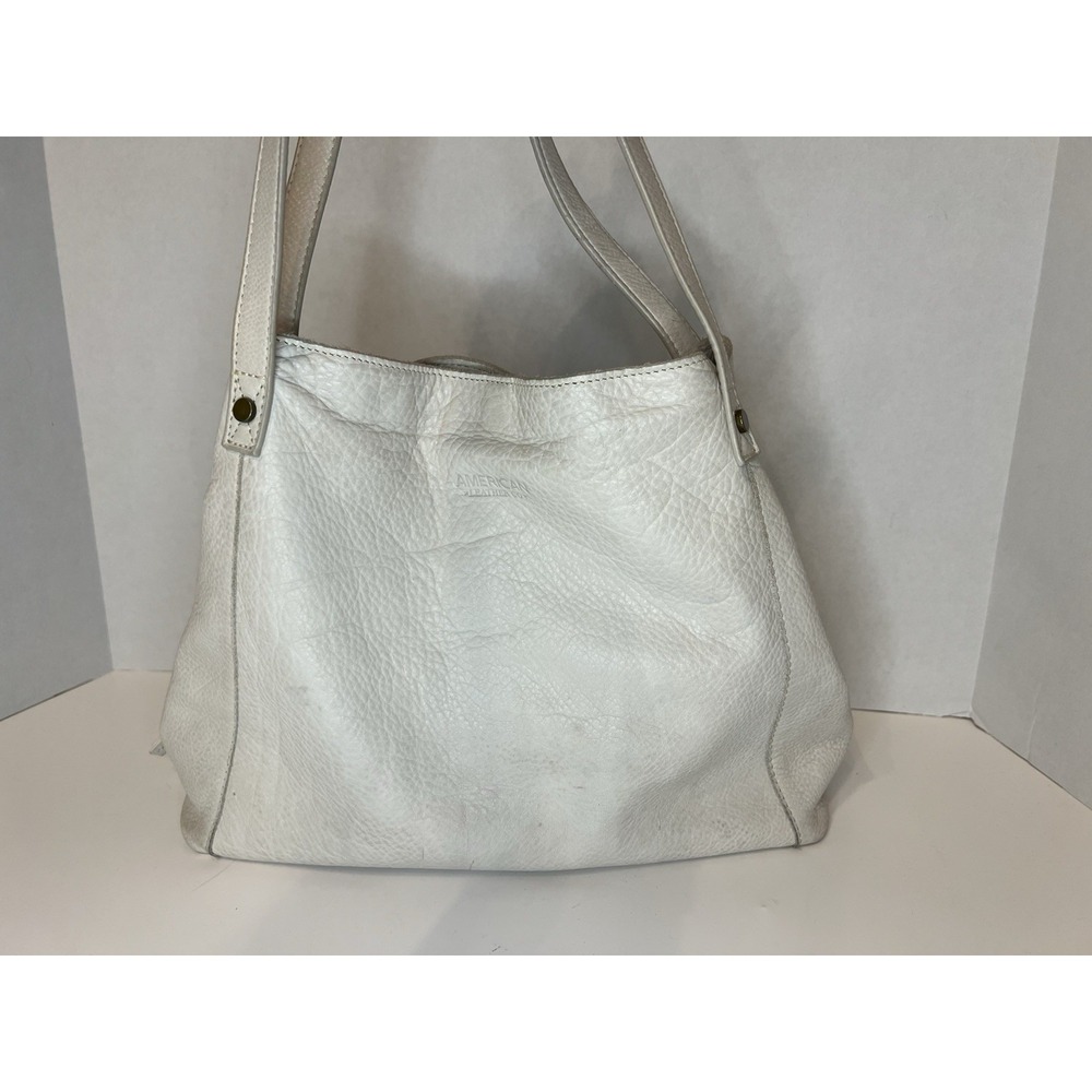 American Leather Co. Liberty Shopper White/cream Shoulder Bag